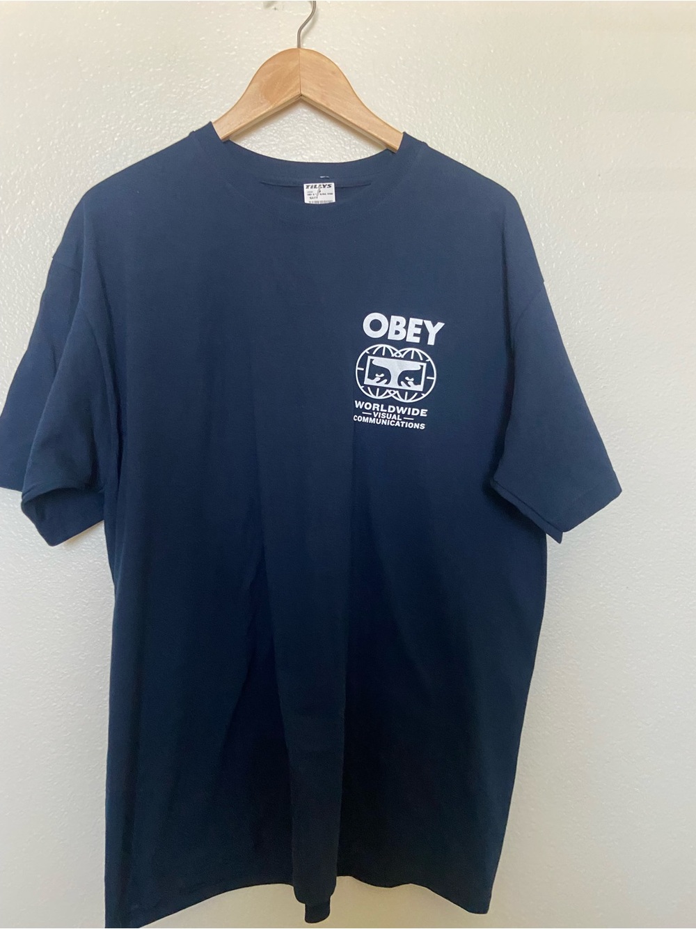 Obey Navy Short-Sleeve Graphic Logo Tee